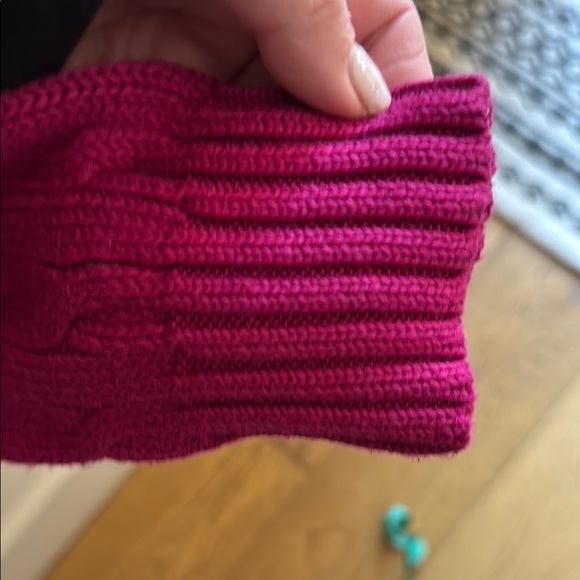 NWOT Ralph Lauren Sport Women's V-Neck Cable Knit Sweater - Pink - Picture 4 of 6